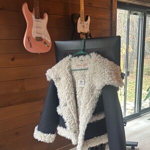 Black and White Faux Fur Jacket